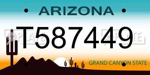 T587449 Arizona License Plate