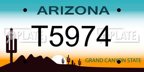 T5974 Arizona License Plate