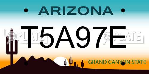 T5A97E Arizona License Plate