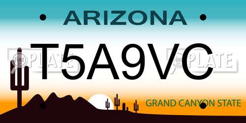 T5A9VC Arizona License Plate
