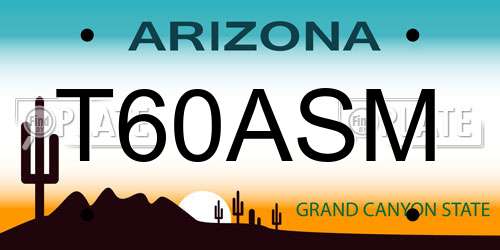 T60ASM Arizona License Plate