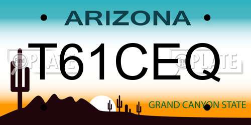 T61CEQ Arizona License Plate