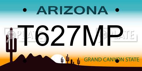 T627MP Arizona License Plate