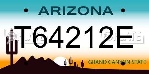 T64212E Arizona License Plate