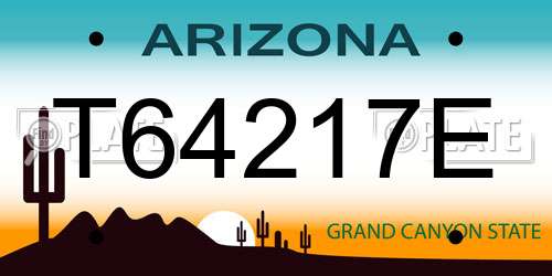 T64217E Arizona License Plate