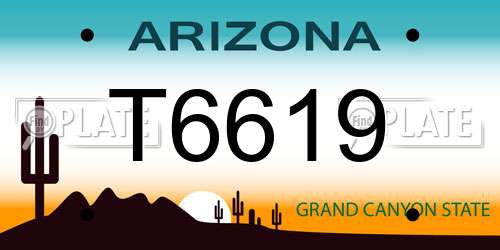 T6619 Arizona License Plate