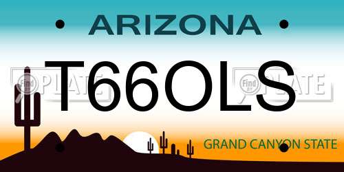 T66OLS Arizona License Plate
