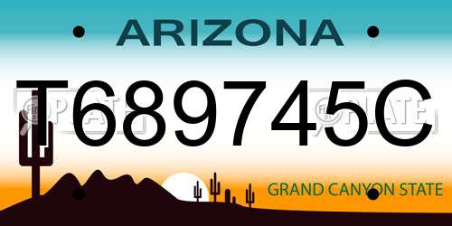 T689745C Arizona License Plate