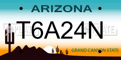 T6A24N Arizona License Plate