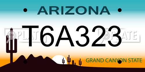 T6A323 Arizona License Plate