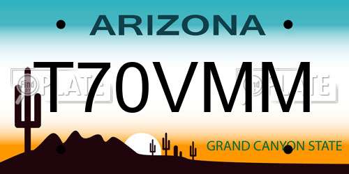 T70VMM Arizona License Plate