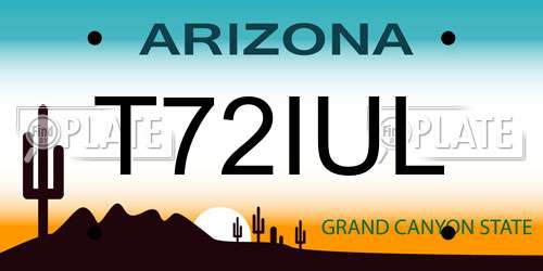 T72IUL Arizona License Plate