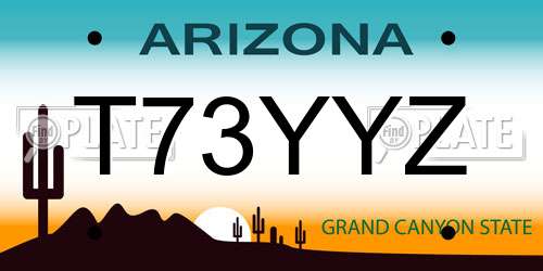 T73YYZ Arizona License Plate