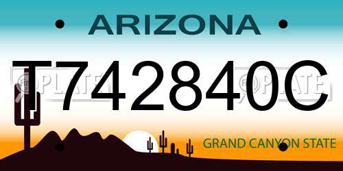 T742840C Arizona License Plate