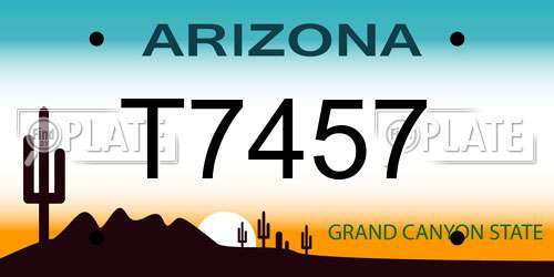 T7457 Arizona License Plate