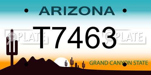 T7463 Arizona License Plate