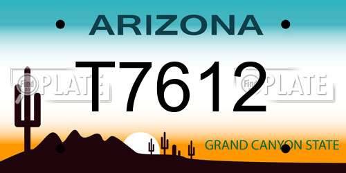 T7612 Arizona License Plate