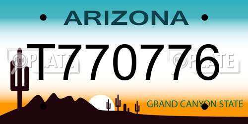 T770776 Arizona License Plate