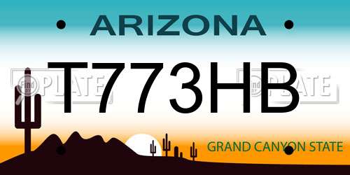 T773HB Arizona License Plate