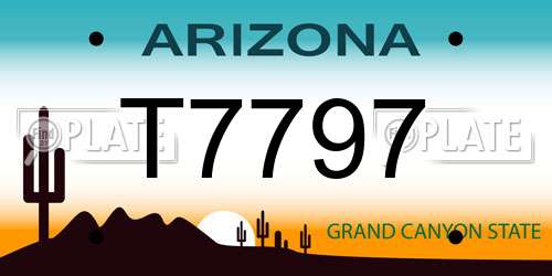 T7797 Arizona License Plate