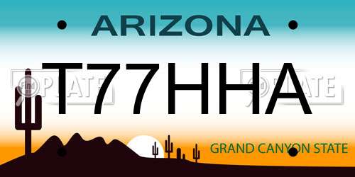 T77HHA Arizona License Plate