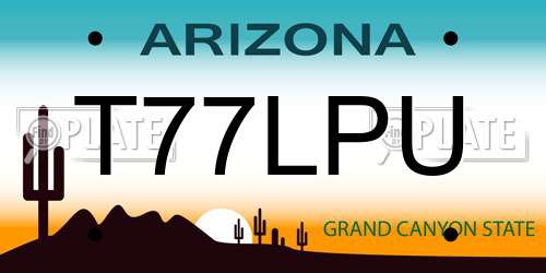 T77LPU Arizona License Plate