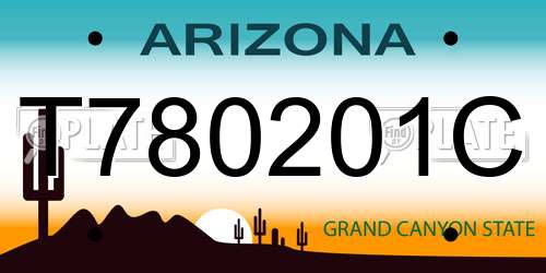 T780201C Arizona License Plate