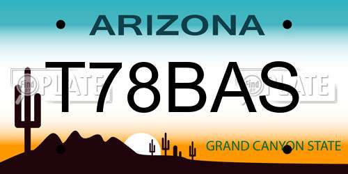 T78BAS Arizona License Plate