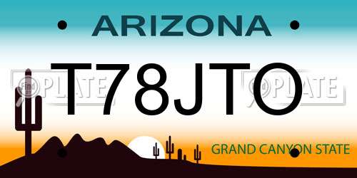 T78JTO Arizona License Plate