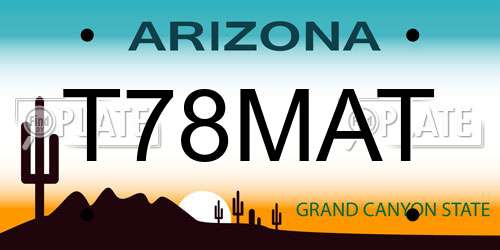 T78MAT Arizona License Plate