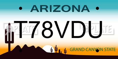 T78VDU Arizona License Plate