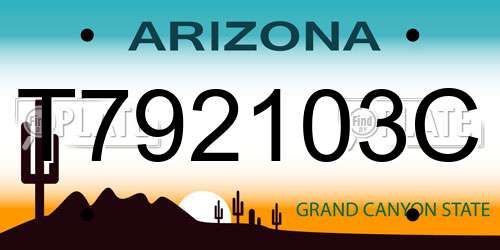 T792103C Arizona License Plate