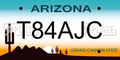 T84AJC Arizona License Plate