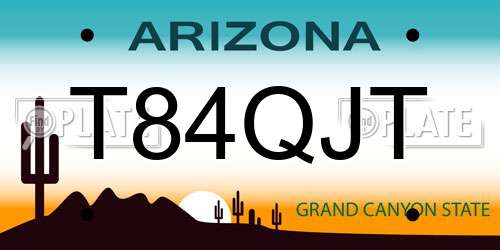 T84QJT Arizona License Plate