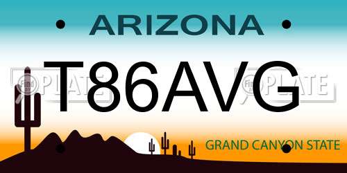 T86AVG Arizona License Plate