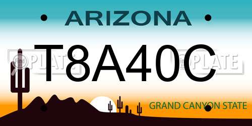 T8A40C Arizona License Plate