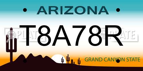 T8A78R Arizona License Plate