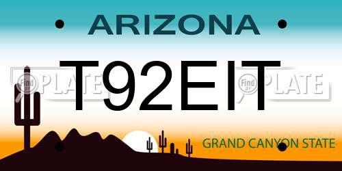 T92EIT Arizona License Plate
