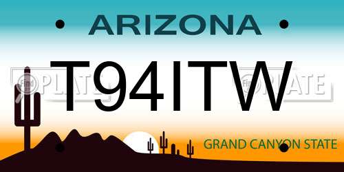 T94ITW Arizona License Plate