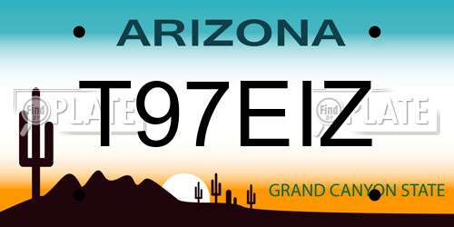 T97EIZ Arizona License Plate