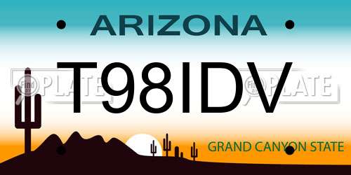 T98IDV Arizona License Plate