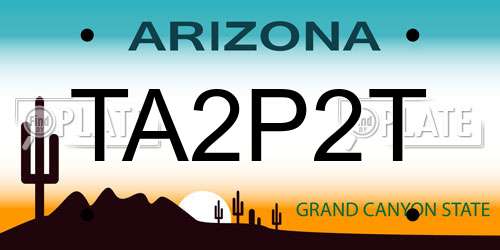 TA2P2T Arizona License Plate