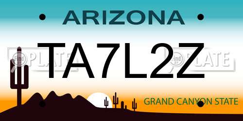 TA7L2Z Arizona License Plate