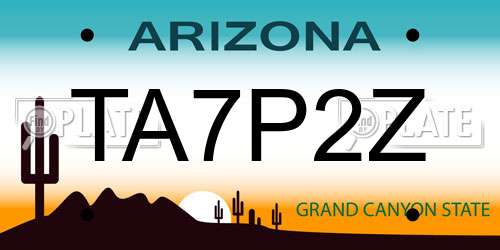 TA7P2Z Arizona License Plate