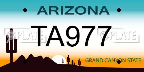 TA977 Arizona License Plate