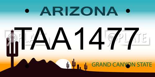 TAA1477 Arizona License Plate