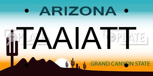 TAAIATT Arizona License Plate