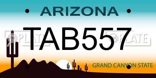 TAB557 Arizona License Plate