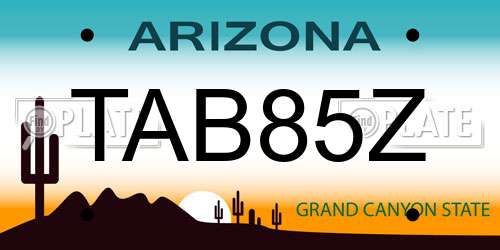 TAB85Z Arizona License Plate