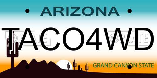 TACO4WD Arizona License Plate